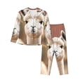 thumbnail image 1 of Fotbe Cute Alpaca in Daze Pattern Long Sleeve Pajama Set for Women,Sleepwear Set,2-piece Loungewear Set,Soft PJs Comfy Nightwear with Pockets -Medium, 1 of 7