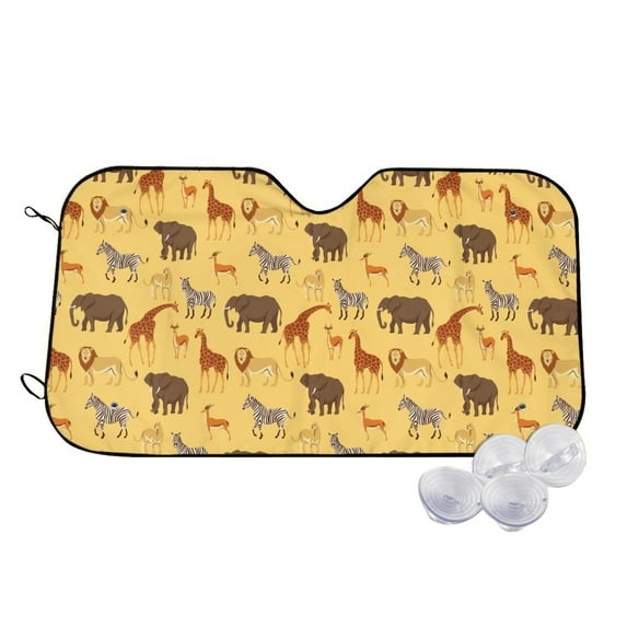 Fotbe Cute Animals Car Windshield Sunshade | Sun Visor Protector Front Window Shade, Keeps Out UV Rays, Keeps Your Vehicle Cool-Medium