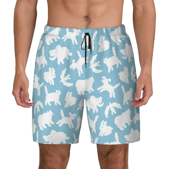 Fotbe Cute Animals Men’s Swim Trunks Quick Dry Swim Shorts Board Shorts with Mesh Lining-Large