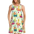 thumbnail image 1 of Fotbe Cute Animals driving a car Pattern Women’s Summer Tank Midi Dress – Sleeveless A-Line Dress, Floral T-Shirt Dress, Casual Flowing Beach Sundress, 1 of 7