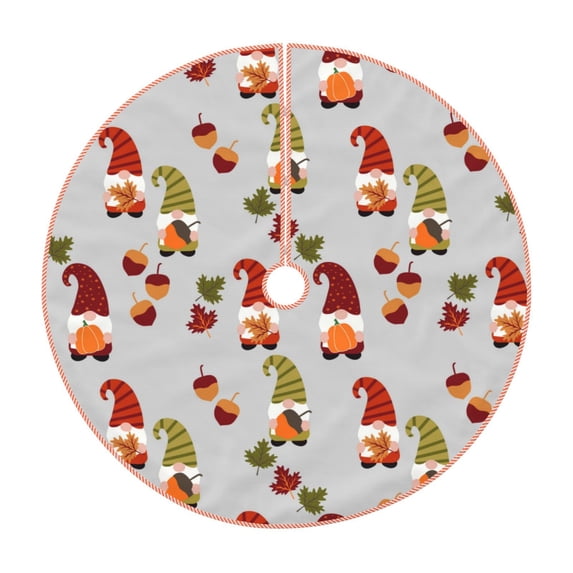Fotbe Cute Autumn Gnomes Pattern Christmas Tree Skirt, Tree Skirts Plush Christmas Decorations, Christmas Tree Skirts Xmas Decorations Holiday Party Decor-36"