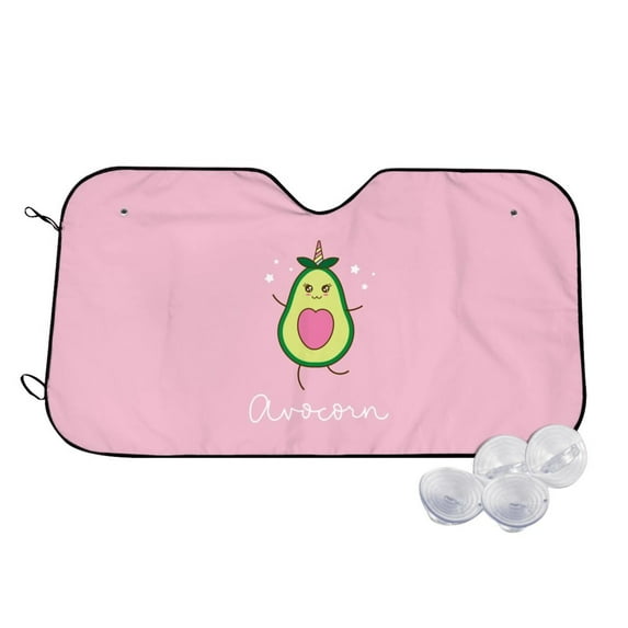 Fotbe Cute Avocado Car Windshield Sunshade | Sun Visor Protector Front Window Shade, Keeps Out UV Rays, Keeps Your Vehicle Cool-Medium