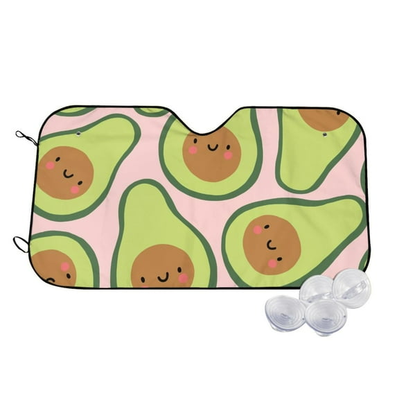 Fotbe Cute Avocado Car Windshield Sunshade | Sun Visor Protector Front Window Shade, Keeps Out UV Rays, Keeps Your Vehicle Cool-