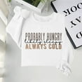 thumbnail image 1 of Women's Fashion Sweatshirt Maybe Hungry Likely Deep Printed Shirt Long Sleeve Crew Neck Pullover Sweater Binding Blank Sweatshirt Women Fall Sweaters Women Oversized Shirt Ladies Outfits Hoodie Tops, 1 of 3