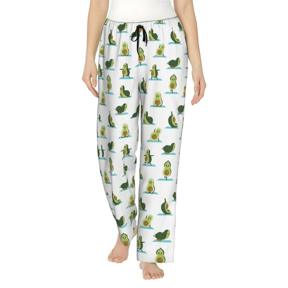Fotbe Cute Avocado Yoga Women's Pajama Pants,Sleepwear Pants,Pj Bottoms Drawstring And Pockets-Small