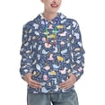 thumbnail image 1 of Fotbe Cute Baby Animals Pattern Womens Long Sleeve Hoodie, Pullover Hooded Sweatshirt, Kangaroo Pocket Hoodie with Eye-catching Drawstrings-X-Large, 1 of 7