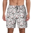 thumbnail image 1 of Fotbe Cute Baseball Men’s Swim Trunks Quick Dry Swim Shorts Board Shorts with Mesh Lining-X-Large, 1 of 9