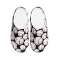 thumbnail image 1 of Fotbe Cute Baseball Pattern Women's Fuzzy Curly Fur Memory Foam Loafer Slippers Indoor Outdoor Slippers Winter Home Shoes-39/40, 1 of 7