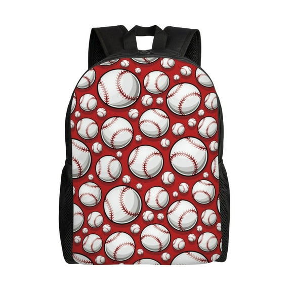 Fotbe Cute Baseball Travel Laptop Backpack, Business Slim Sturdy Laptops Backpack, Water Resistant College School Computer Bag Gift for Men & Women Fits 15.6 Inch Notebook