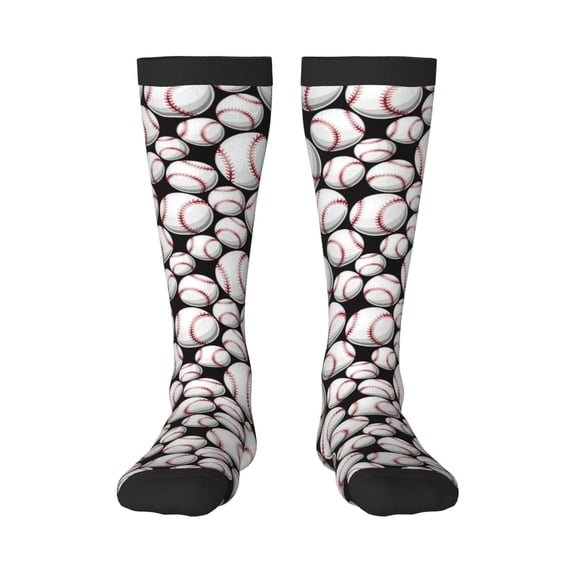 Fotbe Cute Baseball print Women's Men's Novelty Crew Socks Cotton Socks Knee High Socks for Walking,Running,Nurses,Pregnancy