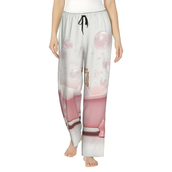 Fotbe Cute Bathtub Women's Pajama Pants,Sleepwear Pants,Pj Bottoms Drawstring And Pockets-X-Large
