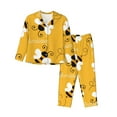 thumbnail image 1 of Fotbe Cute Bee Butterfly Yelllow Pattern Long Sleeve Pajama Set for Women,Sleepwear Set,2-piece Loungewear Set,Soft PJs Comfy Nightwear with Pockets -Medium, 1 of 7