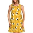thumbnail image 1 of Fotbe Cute Bee Butterfly Yelllow Pattern Women’s Summer Tank Midi Dress – Sleeveless A-Line Dress, Floral T-Shirt Dress, Casual Flowing Beach Sundress, 1 of 7