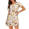 thumbnail image 1 of Fotbe Cute Bee Gnome2 Pattern Women's Cotton Nightgown Sleepwear Short Sleeves Shirt Casual Print Sleepdress, 1 of 6