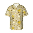 thumbnail image 1 of Fotbe Cute Bee Gnomes Hawaiian Shirt for Men Unisex Summer Beach Casual Short Sleeve Cotton Linen Button Down Shirts-Large, 1 of 9