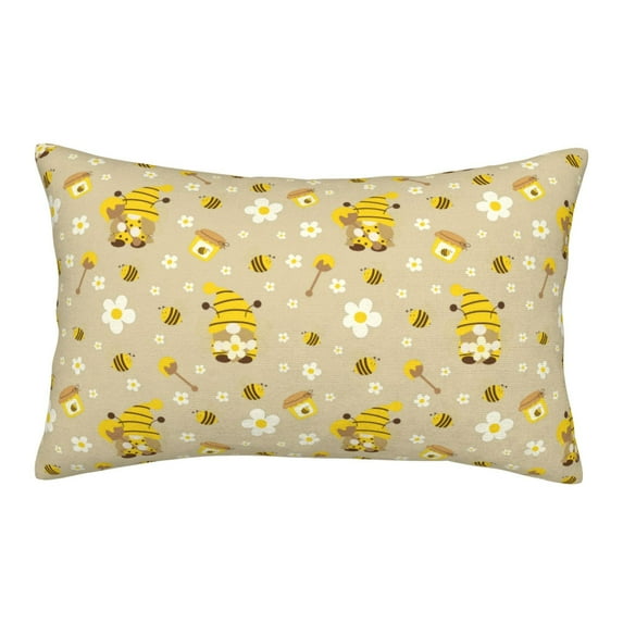 Fotbe Cute Bee Gnomes Pillow Cases - Envelope Closure - Luxury, Extra Soft, Cooling Pillow Covers - Wrinkle, Fade, Stain Resistant(Pillow not included)-16"x24"