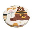 thumbnail image 1 of Fotbe Cute Bee Honey Jar Hive Bear Stool Covers Round,Waterproof Round Bar Stool Covers Bar Chair Covers Washable Stool Cushion Slipcover for 12-14 Inch Chair-14 inch, 1 of 7