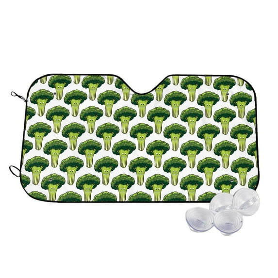 Fotbe Cute Broccoli Car Windshield Sunshade | Sun Visor Protector Front Window Shade, Keeps Out UV Rays, Keeps Your Vehicle Cool-