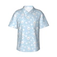 thumbnail image 1 of Fotbe Cute Bunny Hawaiian Shirt for Men Unisex Summer Beach Casual Short Sleeve Cotton Linen Button Down Shirts-3X-Large, 1 of 5