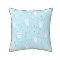 thumbnail image 1 of Fotbe Cute Bunny Pattern Velvet Decorative Throw Pillow Covers with Elegant Piping, Soft Plush Cushion Cover for Sofa, Bed, Car, Office-16"x16", 1 of 8