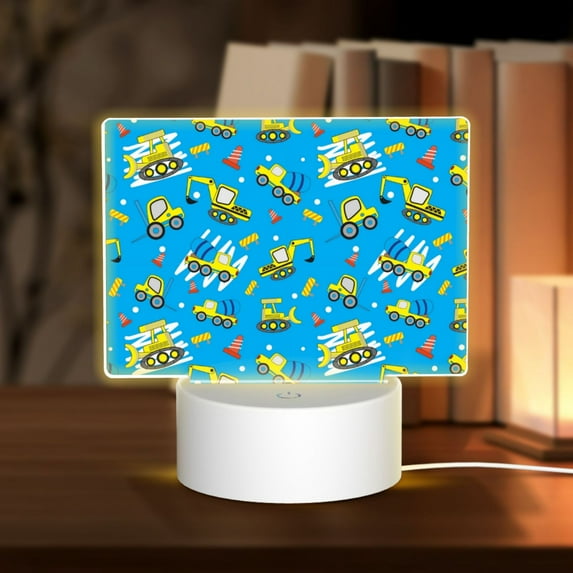 Fotbe Cute Car Cartoon Pattern Acrylic Night Light Gift with 3 Color ModesTouch-Sensitive LED Lamp Perfect Gift for Mother's Day, Birthday, or Christmas