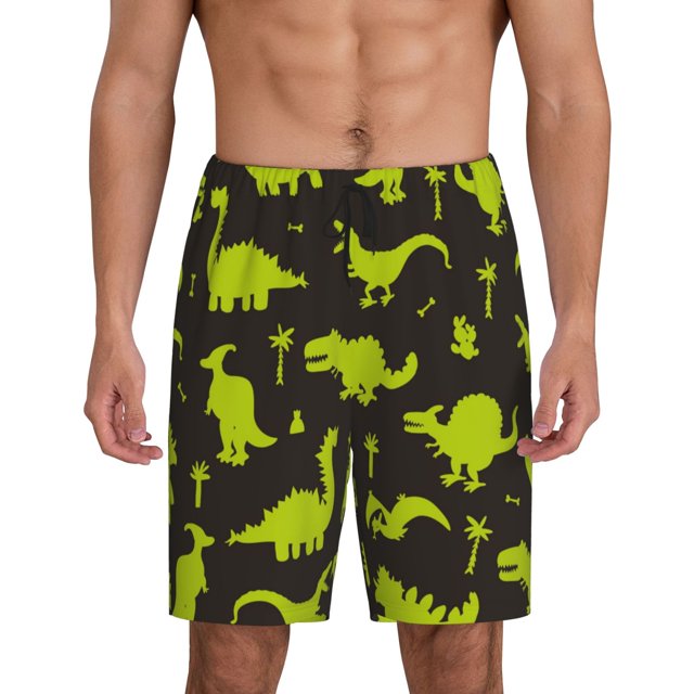 Fotbe Cute Cartoon Dinosaurs Pajama Shorts for Men, Men's Pajama