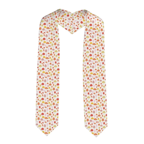 Fotbe Cute Cartoon Mushrooms Printed Class of 2024 Graduation Stole