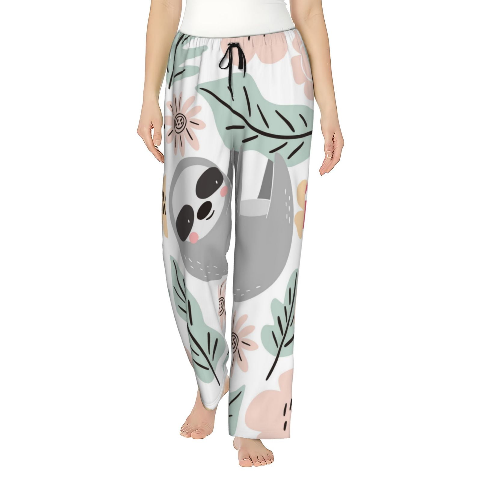 Fotbe Cute Cartoon Sloth Women's Pajama Pants,Sleepwear Pants,Pj ...