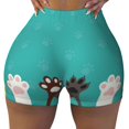 thumbnail image 1 of Fotbe Cute Cat Paw And Dog Seamless Shorts, Womens Workout Shorts High Waist Stretch Booty Short for Gym/Yoga/Running/Biking-Small, 1 of 9