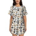 thumbnail image 1 of Fotbe Cute Cats Print Pajama Set for Women 2 Piece Loungewear Short Sleeve Tops and Shorts Set Soft Sleepwear-X-Large, 1 of 7