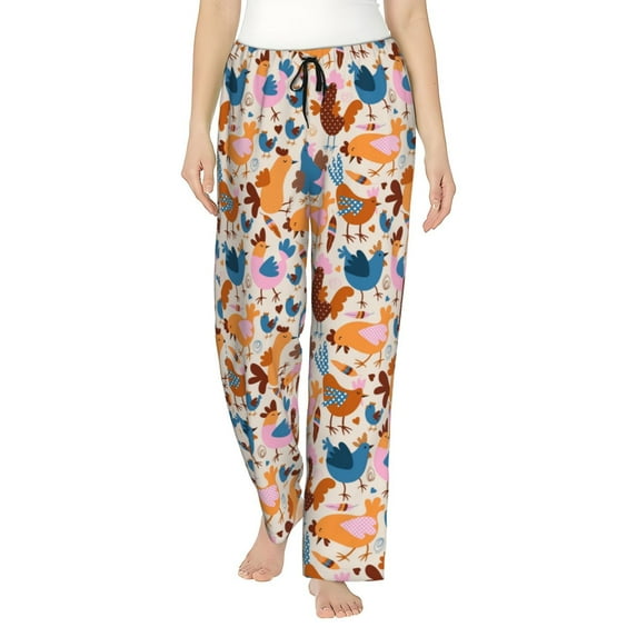 Fotbe Cute Chickens Women's Pajama Pants,Sleepwear Pants,Pj Bottoms Drawstring And Pockets-Medium