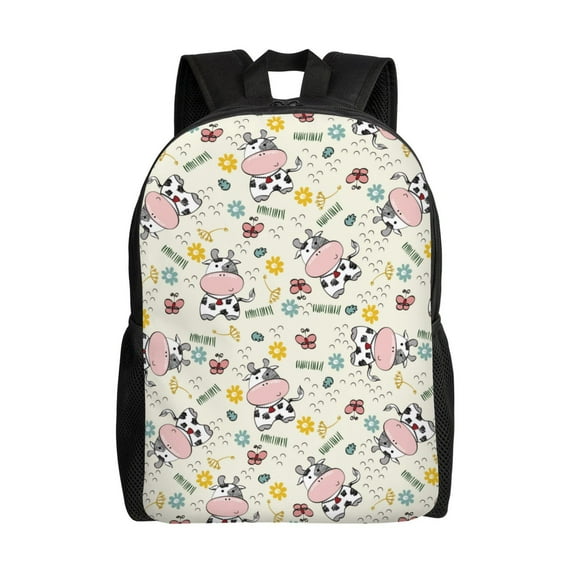 Fotbe Cute Cow Travel Laptop Backpack, Business Slim Sturdy Laptops Backpack, Water Resistant College School Computer Bag Gift for Men & Women Fits 15.6 Inch Notebook