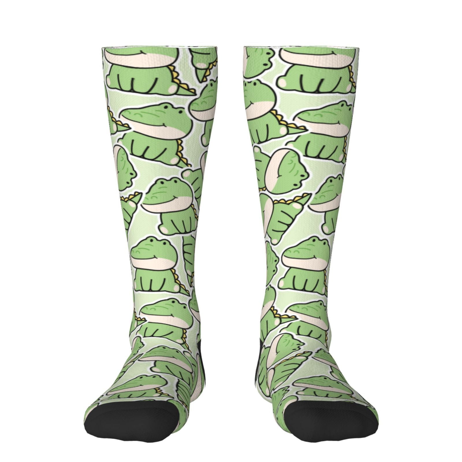 Fotbe Cute Crocodile print Women's Men's Novelty Crew Socks Cotton ...