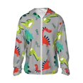 thumbnail image 1 of Fotbe Cute Dinosaur Men's Women's UPF 50+ Sun Protection Jacket Hooded Cooling Shirt with Pockets Hiking Outdoor Performance-X-Large, 1 of 9