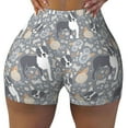 thumbnail image 1 of Fotbe Cute Dog And Flowers Seamless Shorts, Womens Workout Shorts High Waist Stretch Booty Short for Gym/Yoga/Running/Biking-Large, 1 of 9