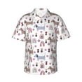 thumbnail image 1 of Fotbe Cute Dog Hawaiian Shirt for Men Unisex Summer Beach Casual Short Sleeve Cotton Linen Button Down Shirts-Medium, 1 of 5