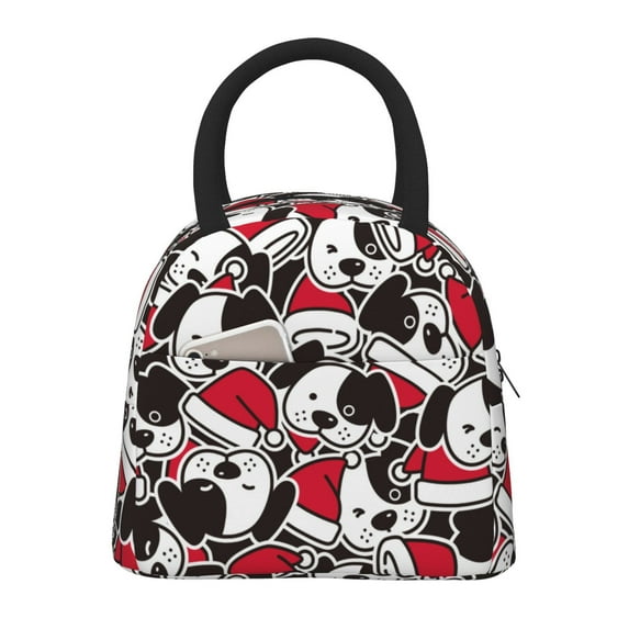 Fotbe Cute Dog Pattern Lunch Bag, Insulated Lunch Box, Small Leakproof Cooler Food Lunch Containers Reusable High Capacity Lunch Tote Bags for Work, Travel, Outdoor