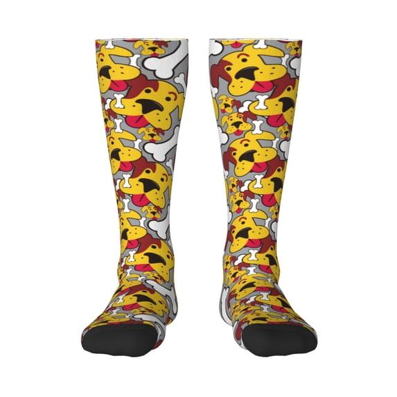 Fotbe Cute Dog print Women's Men's Novelty Crew Socks Cotton Socks Knee High Socks for Walking,Running,Nurses,Pregnancy