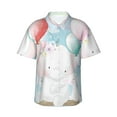 thumbnail image 1 of Fotbe Cute Elephant Hawaiian Shirt For Men Unisex Summer Beach Casual Short Sleeve Cotton Linen Button Down Shirts-Large, 1 of 9