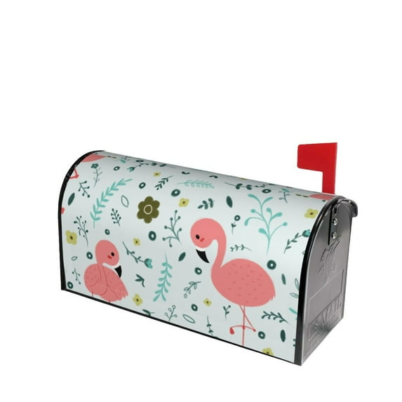 Fotbe Cute Flamingo Mailbox Covers Post Letter Box Cover Garden Decor Standard Size-25.5x21 in