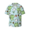 thumbnail image 1 of Fotbe Cute Floral Frog print Short Sleeve Button Down Shirts for Men Casual Summer Beach Wrinkle Free Shirt-Medium, 1 of 7