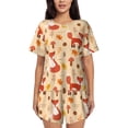 thumbnail image 1 of Fotbe Cute Foxes Print Pajama Set for Women 2 Piece Loungewear Short Sleeve Tops and Shorts Set Soft Sleepwear-XX-Large, 1 of 7