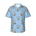 thumbnail image 1 of Fotbe Cute French Bulldog Hawaiian Shirt For Men Unisex Summer Beach Casual Short Sleeve Cotton Linen Button Down Shirts-X-Large, 1 of 9