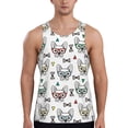 thumbnail image 1 of Fotbe Cute French Bulldog Pattern Men's Quick Dry Workout Tank Top Gym Muscle Tee Fitness Bodybuilding Sleeveless T Shirt Breathable Workout Shirt-Medium, 1 of 9