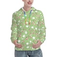 thumbnail image 1 of Fotbe Cute Frog2 Pattern Womens Long Sleeve Hoodie, Pullover Hooded Sweatshirt, Kangaroo Pocket Hoodie with Eye-catching Drawstrings-Large, 1 of 7