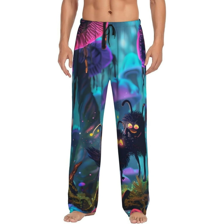 Fotbe Cute Fuzzy Fantasy Creatures Men s Pajama Pants Sleepwear Pants Pj Bottoms Drawstring And Pockets Small Walmart