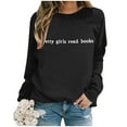 thumbnail image 1 of Women's Fall/Winter Fashion Casual Letters Print Loose Long Sleeve Crew Neck Hoodie No Hoodie Sweatshirt Front Zip Jacket Women Active Hoodie Women Baseball Hoodies Women Pretty Sweater Women, 1 of 5