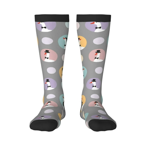 Fotbe Cute Geese print Women's Men's Novelty Crew Socks Cotton Socks Knee High Socks for Walking,Running,Nurses,Pregnancy