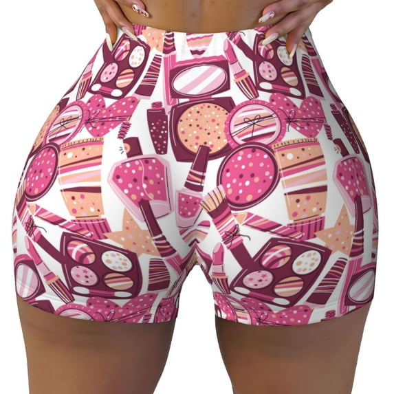 Fotbe Cute Girl Seamless Shorts, Womens Workout Shorts High Waist Stretch Booty Short for Gym/Yoga/Running/Biking-