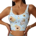 thumbnail image 1 of Fotbe Cute Gnome Bee Collects Honey Pattern Womens' Sports Bra Longline Wirefree Padded with Medium Support Sports Moisture-Wicking Workou Vest,Tank Top-X-Large, 1 of 9